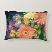 油絵スタイルの花束，イラストレーション アクセントクッション (裏面)