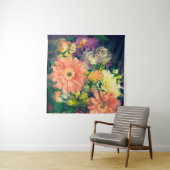 油絵スタイルの花束，イラストレーション タペストリー (インサイチュ(横))