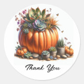 油絵スタイルカボチャ多肉移植機 ラウンドシール (正面)