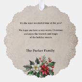 油絵スタイルクリスマスフローラと牡丹 オーナメントカード (裏面)