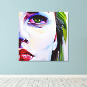 油絵スタイル |悲しい女性 キャンバスプリント (インサイチュ (ウッドフロア))