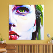 油絵スタイル |悲しい女性 キャンバスプリント (インサイチュ (リビング))