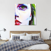 油絵スタイル |悲しい女性 キャンバスプリント (インサイチュ (寝室))