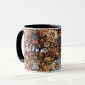 油絵ワイルドフラワーコーヒーマグの花束 マグカップ (正面左)