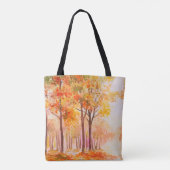 油絵山水 – カラフル秋林 トートバッグ (裏面)