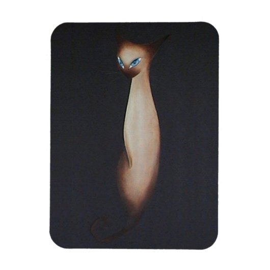 油絵素晴らしのシャム猫 マグネット (縦)