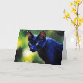 油絵調の黒猫 ノートカード