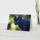 油絵調の黒猫 ノートカード (正面)