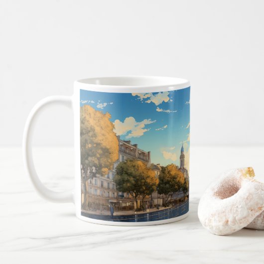 油絵通りとその都市 コーヒーマグカップ (ドーナツ)