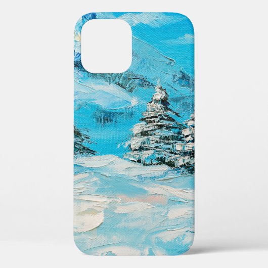  油絵、冬山水図（春） Case-Mate iPhoneケース (裏面)