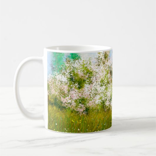 油絵:田園風景、野の花 コーヒーマグカップ (左)