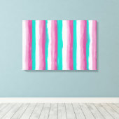 油色彩の鮮やかキャンディストライプキャンバスプリント キャンバスプリント (インサイチュ (ウッドフロア))
