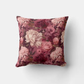 油色彩の鮮やかフラワーブルゴーニュ赤面ピンク クッション