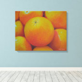 油色彩の鮮やかミカン キャンバスプリント (インサイチュ (ウッドフロア))