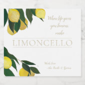 油色彩の鮮やかレモンリキュールボトル リキュールボトルラベル (シングルラベル)