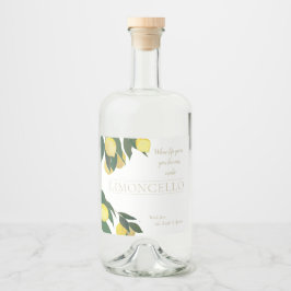 油色彩の鮮やかレモンリキュールボトル リキュールボトルラベル