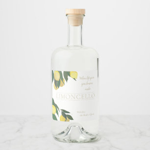 油色彩の鮮やかレモンリキュールボトル リキュールボトルラベル