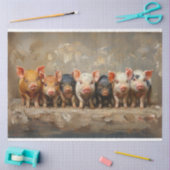 油色彩の鮮やか7ピッグフレンズ最高のデコペ 薄葉紙 (クラフト)