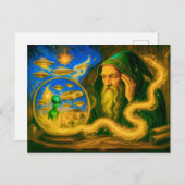 油視のクリスタルボール絵を描メージ シーズンポストカード (正面/裏面)