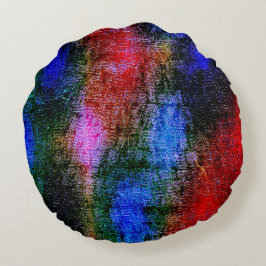 「油」で皮を剥いた青と赤の絵を描材 ラウンドクッション