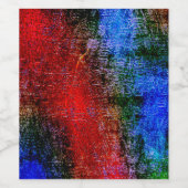 「油」で皮を剥いた青と赤の絵を描材 ワインラベル (シングルラベル)