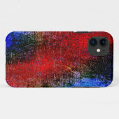 「油」で皮を剥いた青と赤の絵を描材 Case-Mate iPhoneケース (裏面(横))