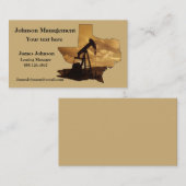 油・ガス業名刺油ポンプテキサス州 名刺 (正面/裏面)