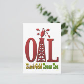 油、ブラック金ゴールド、テキサス州茶 ポストカード (スタンド正面)