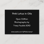 油ACEOのピンクのはす 名刺 (裏面)