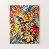 油Pの紅葉を持つ死の頭のホーク ジグソーパズル (縦)