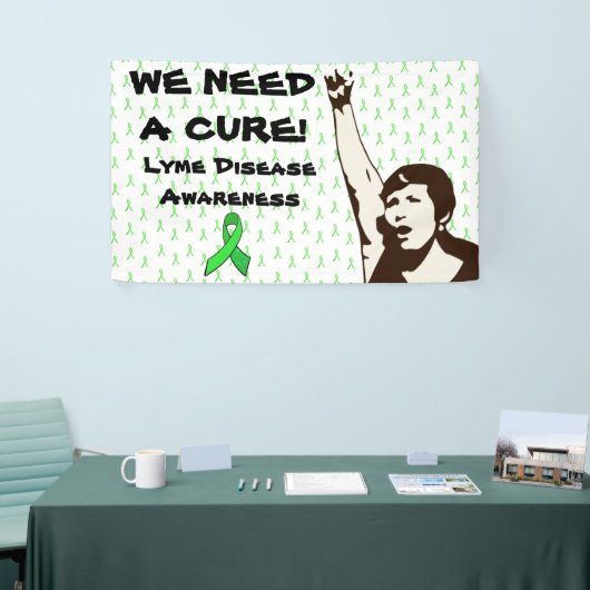 治療が必要だ、ライム病の抗議サインのバナー 横断幕 (トレードショー)