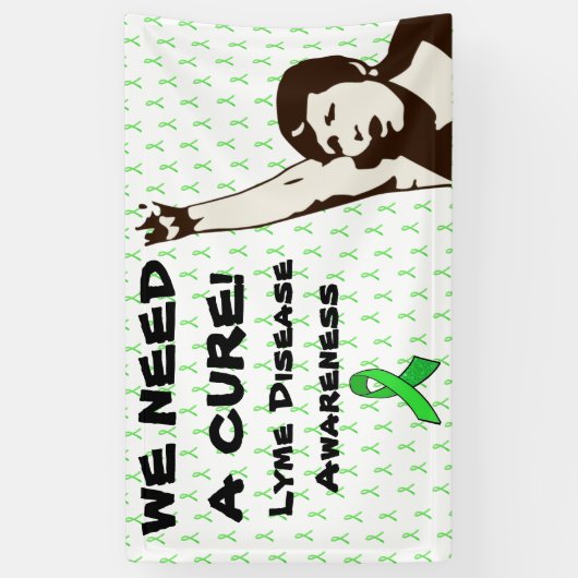 治療が必要だ、ライム病の抗議サインのバナー 横断幕 (縦)