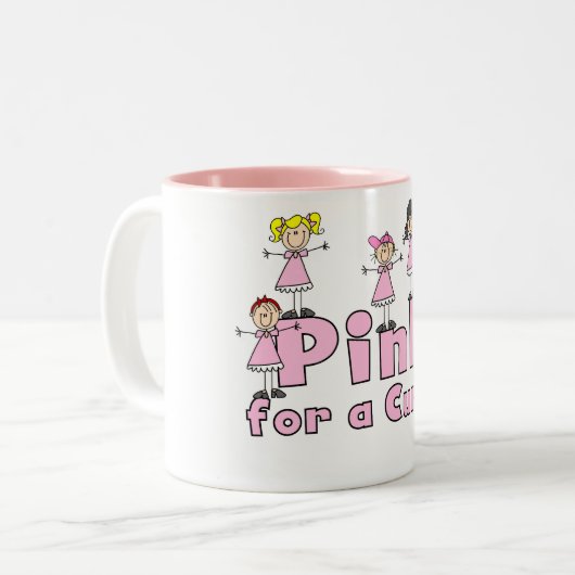 治療のカスタマイズ可能なマグのためのピンク ツートーンマグカップ (正面左)