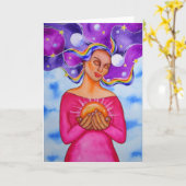 治療のハート カード (黄色い花)