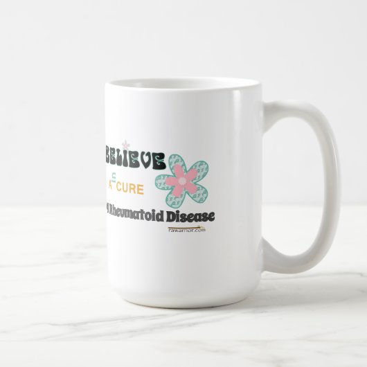 治療のマグで信じて下さい コーヒーマグカップ (右)