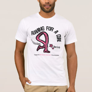 治療の乳癌のために走ること Tシャツ