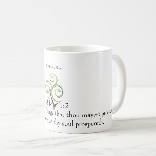 治療の単語のクラシックで白いマグ-3ジョンの1:2 コーヒーマグカップ (正面右)