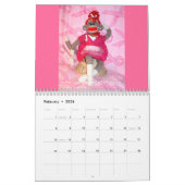 治療の壁掛けカレンダーのためのソックス猿 カレンダー (2月 2026)