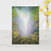 治療の天使のファインアートの挨拶状 カード (黄色い花)