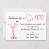 治療の招待状のための乳癌かカクテル 招待状 (正面)