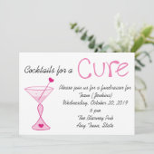 治療の招待状のための乳癌かカクテル 招待状 (スタンド正面)