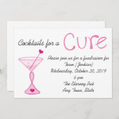 治療の招待状のための乳癌かカクテル 招待状 (正面/裏面)