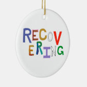 治療の新しい始めのファンキーな単語の芸術の回復 セラミックオーナメント (右)