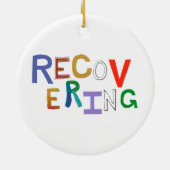 治療の新しい始めのファンキーな単語の芸術の回復 セラミックオーナメント (裏面)