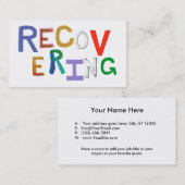 治療の新しい始めのファンキーな単語の芸術の回復 名刺 (正面/裏面)