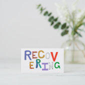 治療の新しい始めのファンキーな単語の芸術の回復 名刺 (スタンド正面)