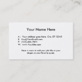 治療の新しい始めのファンキーな単語の芸術の回復 名刺 (裏面)