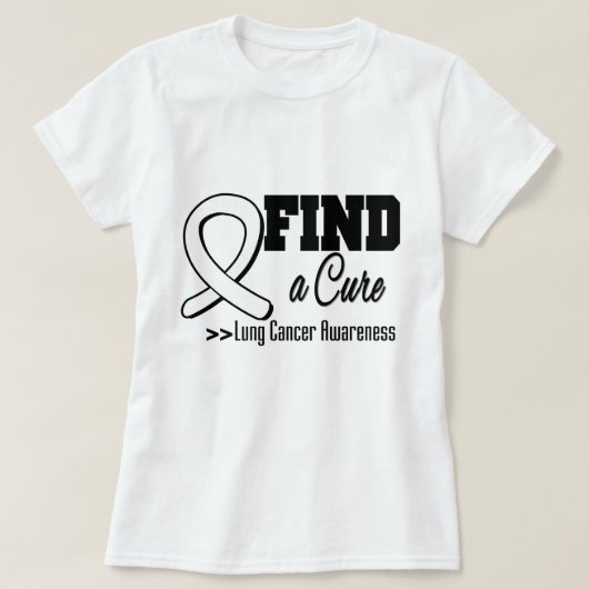 治療の肺癌の認識度を見つけて下さい Tシャツ (デザイン正面)
