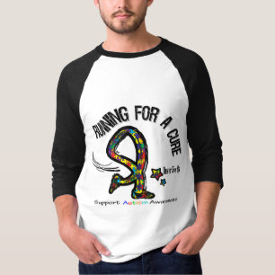 治療の自閉症のために走ること Tシャツ