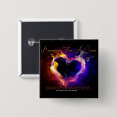 治療の認識度ボタンのための燃焼 缶バッジ (正面&裏面)